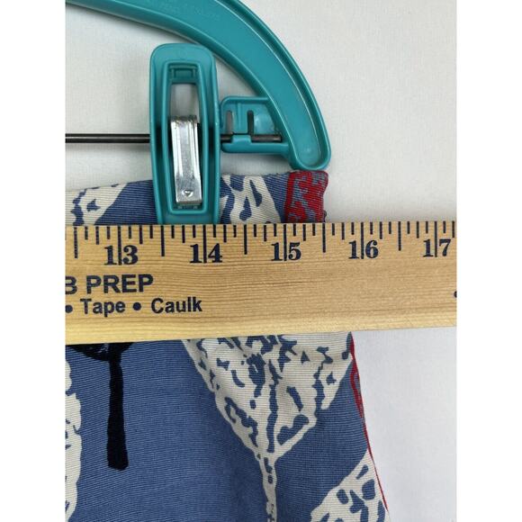 Boden Women's Size 8L Red White Blue Leaf Print Knee Length Lined Skirt - Picture 4 of 8